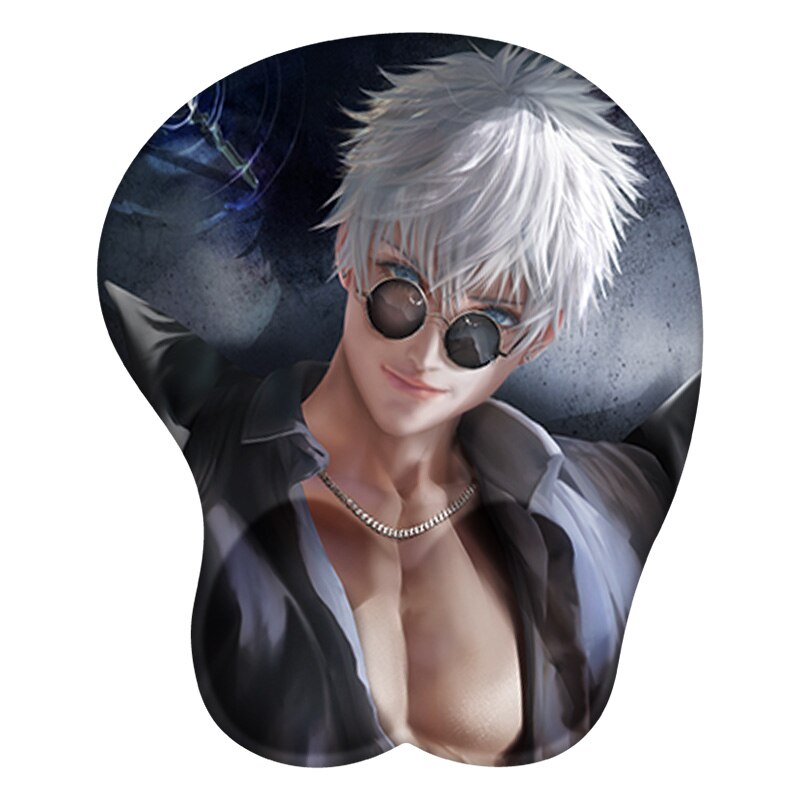 Jujutsu Kaisen Gojou Satoru 3D Mouse Pad Anime Wrist Rest Silicone Sexy Creative Gaming Mousepad Mat