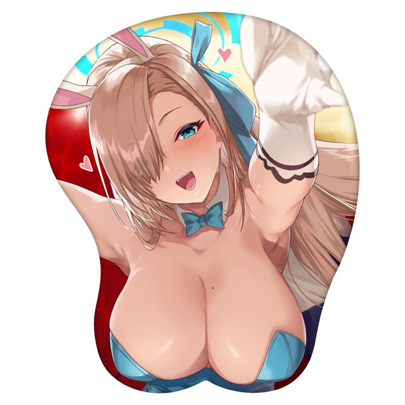 3D Mouse Pad Ichinose Asuna Blue Archive Anime Wrist Rest Silicone Sexy Creative Gaming Mousepad Mat