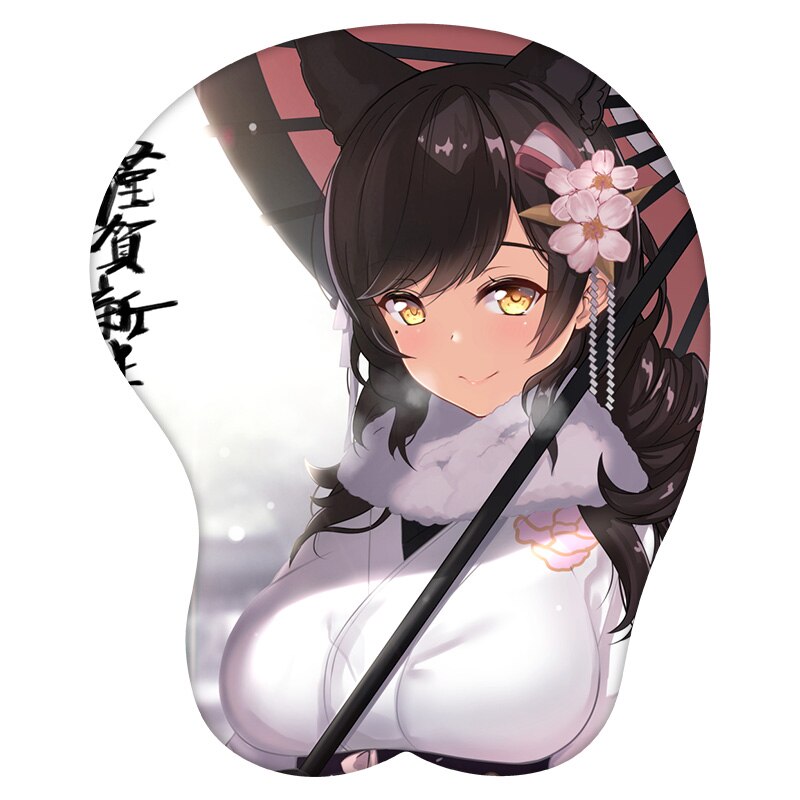 3D Mouse Pad Atago Azur Lane Anime Wrist Rest Silicone Sexy Creative Gaming Mousepad Mat