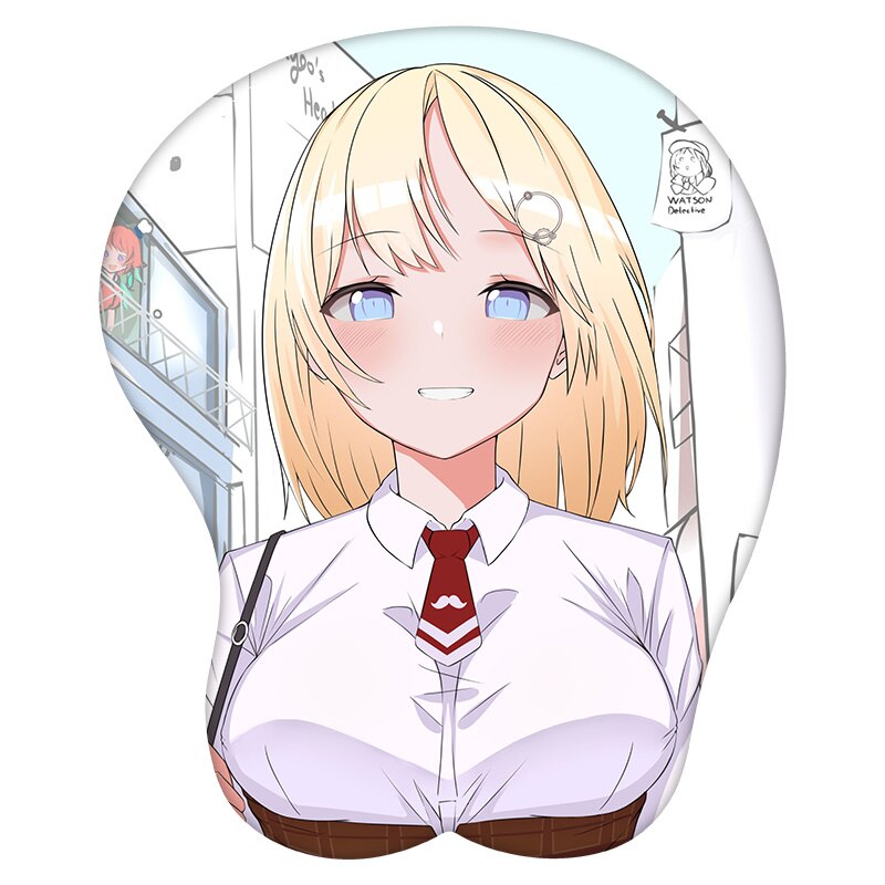 3D Mouse Pad Watson Amelia Hololive  Anime Wrist Rest Silicone Sexy Creative Gaming Mousepad Mat