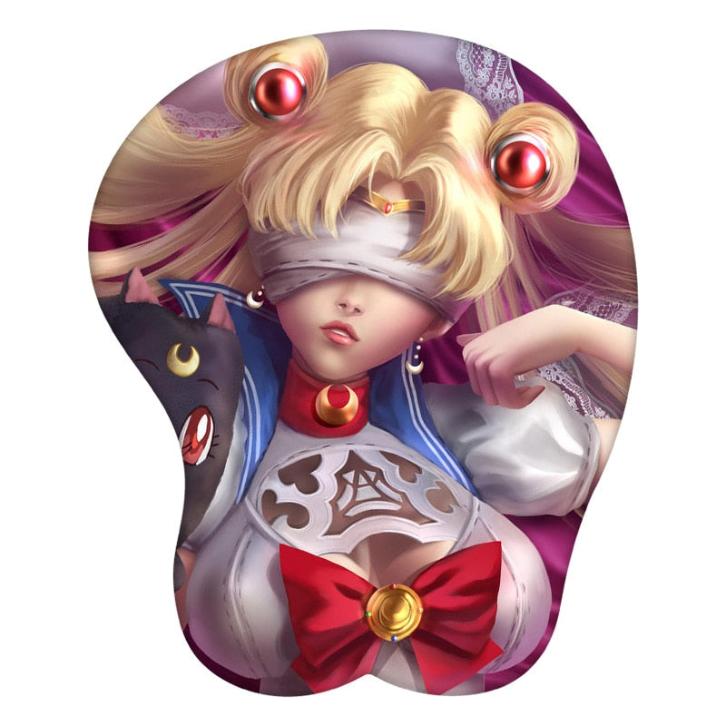 Sailor Moon Tsukino Arnault 3D Mouse Pad Anime Wrist Rest Silicone Sexy Creative Gaming Mousepad Mat