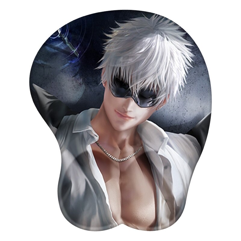 Jujutsu Kaisen Gojou Satoru 3D Mouse Pad Anime Wrist Rest Silicone Sexy Creative Gaming Mousepad Mat