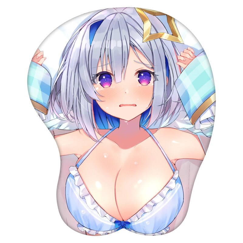 Anime 3D Mouse Pad Amane Kanata Hololive Wrist Rest Silicone Sexy Creative Gaming Mousepad Mat