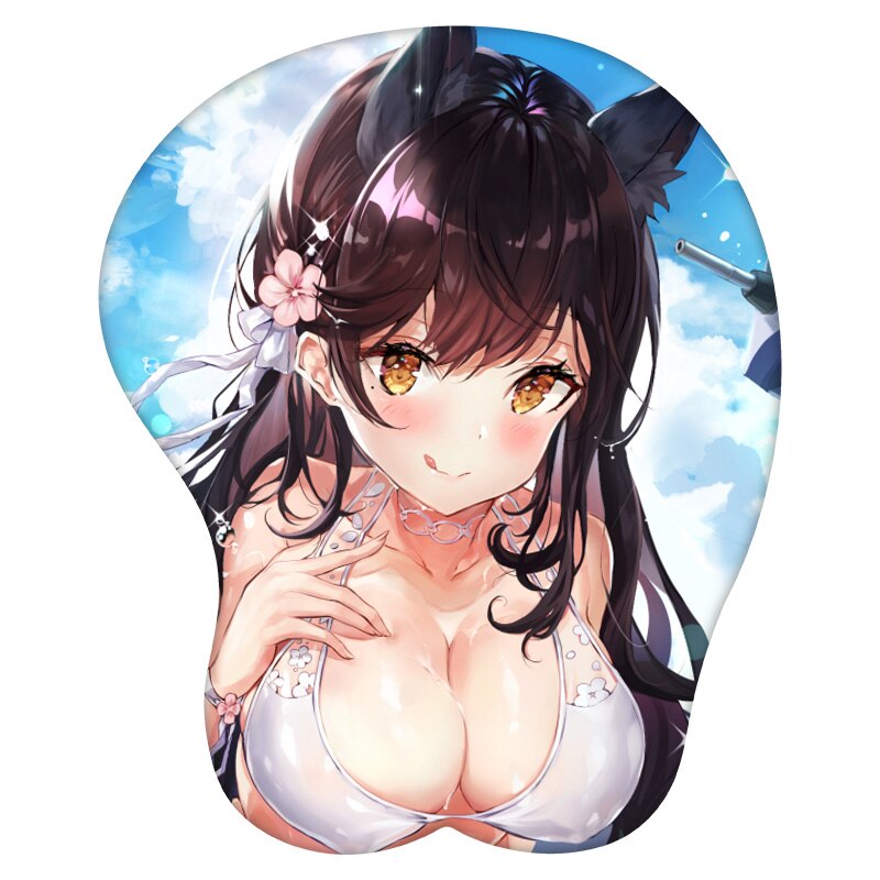 3D Mouse Pad Atago Azur Lane Anime Wrist Rest Silicone Sexy Creative Gaming Mousepad Mat