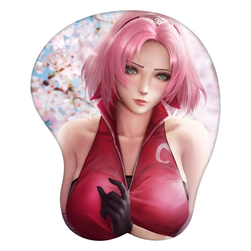 Anime 3D Mouse Pad Haruno Sakura Ninja Wrist Rest Silicone Sexy Creative Gaming Mousepad Mat