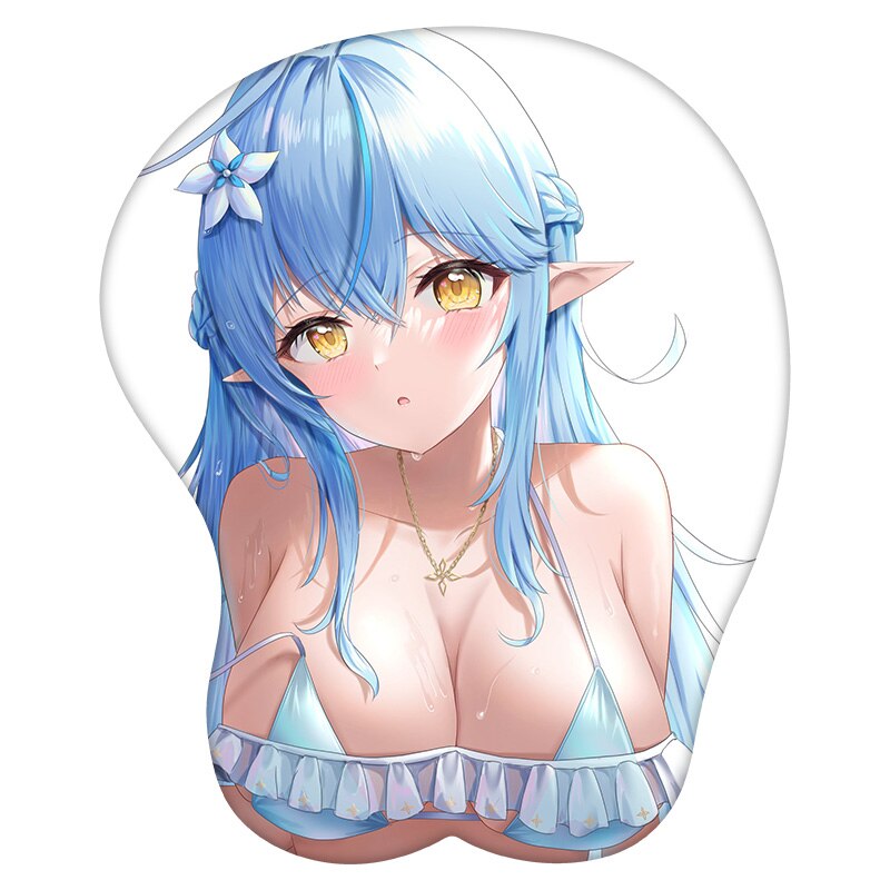 3D Mouse Pad Yukihana Lamy Hololive Anime Wrist Rest Silicone Sexy Creative Gaming Mousepad Mat