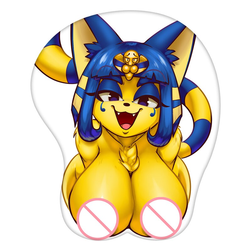 Animal Crossing Ankha 3D Mouse Pad Creative Furry Wrist Rest Silicone Sexy Gaming Mousepad Mat