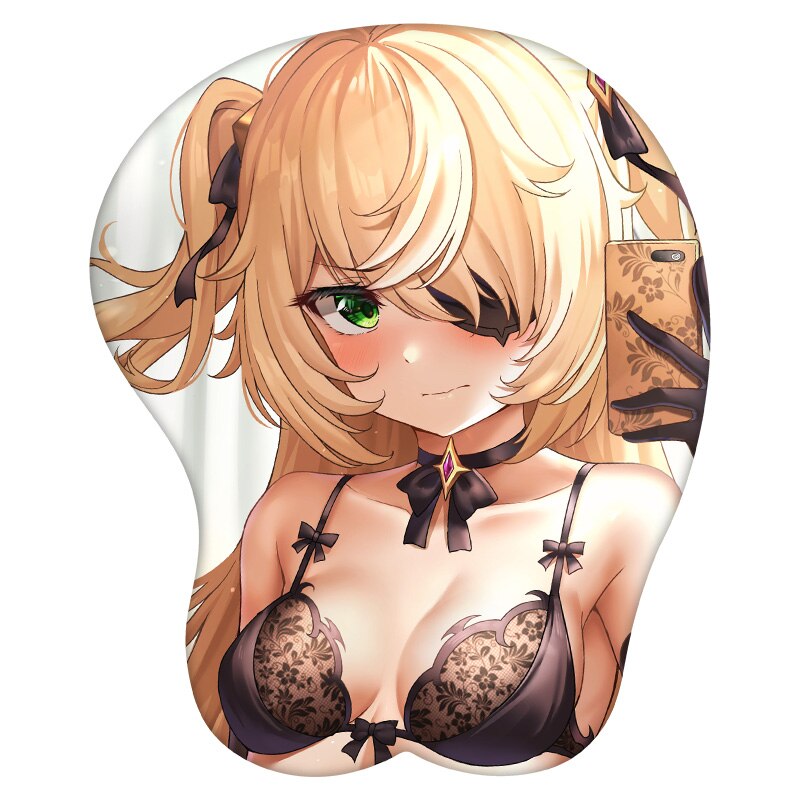 3D Mouse Pad Fischl Genshin Impact Anime Wrist Rest Silicone Sexy Creative Gaming Mousepad Mat