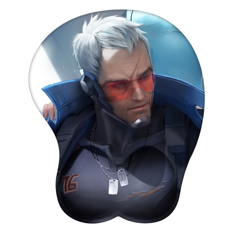 Soldier 76 Overwatch Anime 3D Mouse Pad Wrist Rest Silicone Sexy Creative Gaming Mousepad Mat