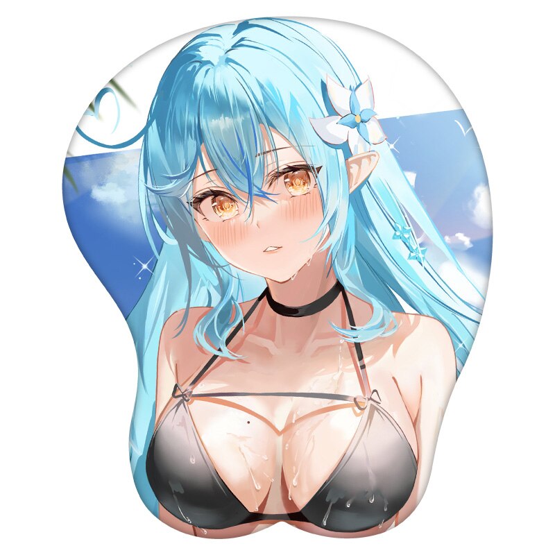 3D Mouse Pad Yukihana Lamy Hololive Anime Wrist Rest Silicone Sexy Creative Gaming Mousepad Mat