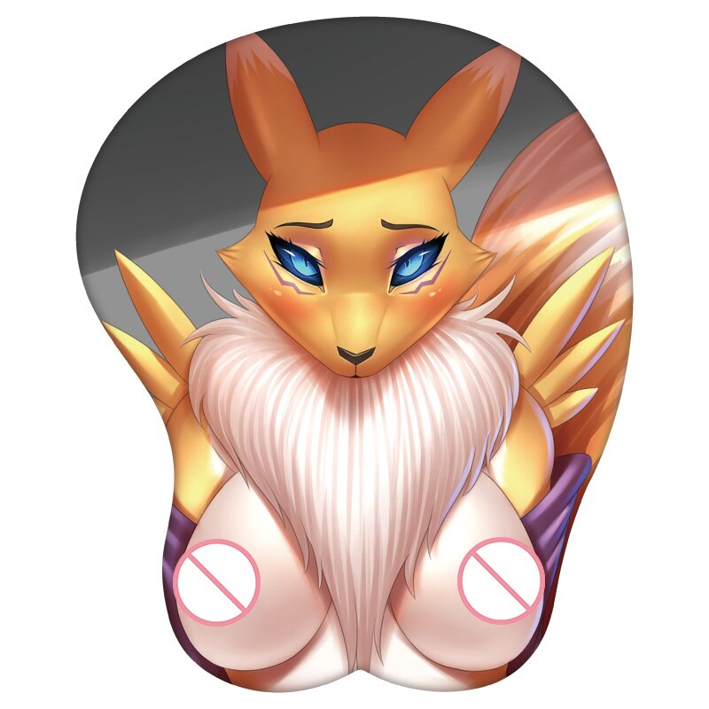 Anime 3D Mouse Pad Renamon Digital Monster Furry Wrist Rest Silicone Sexy Creative Gaming Mousepad Mat