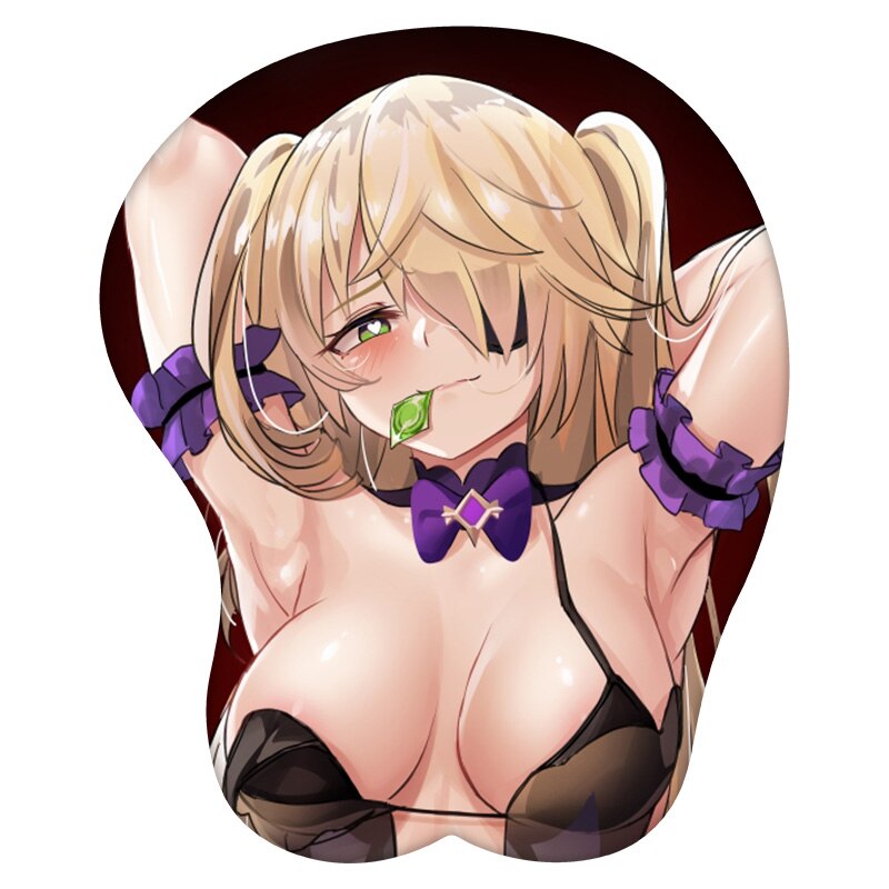 3D Mouse Pad Fischl Genshin Impact Anime Wrist Rest Silicone Sexy Creative Gaming Mousepad Mat