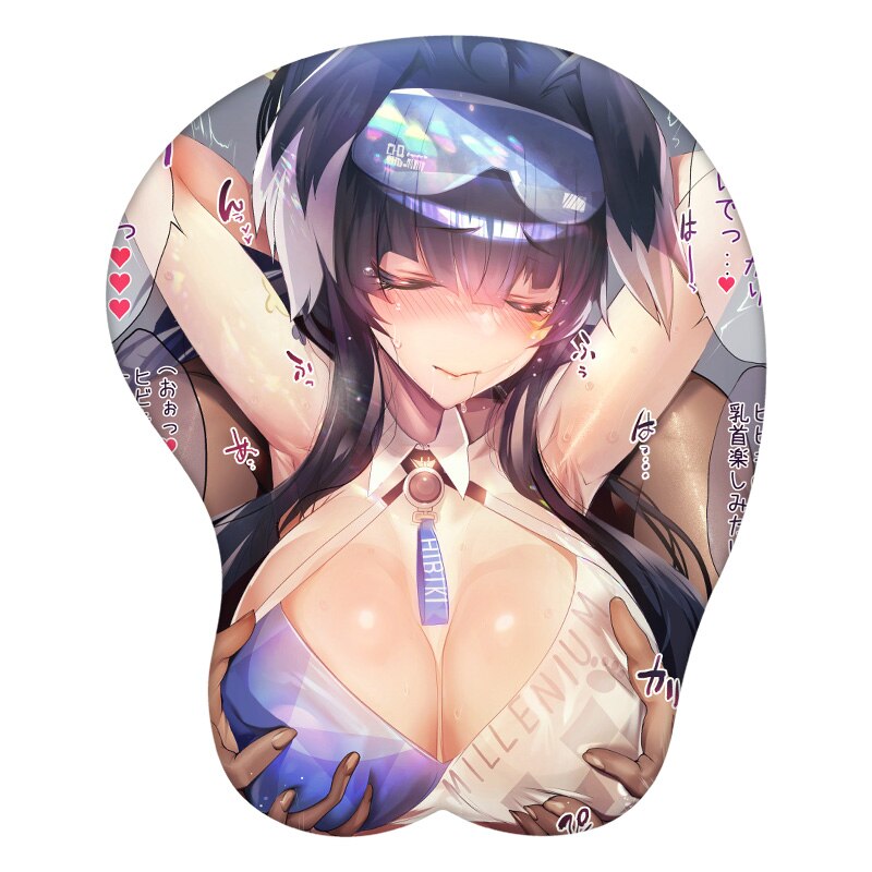 3D Mouse Pad Nekozuka Hibiki Blue Archive Anime Wrist Rest Silicone Sexy Creative Gaming Mousepad Mat