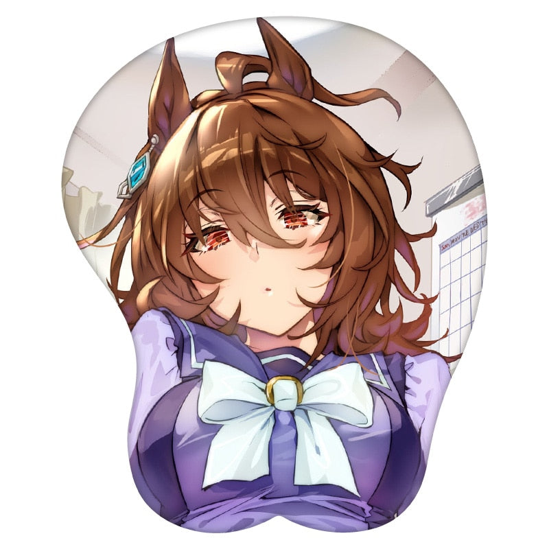 3D Mouse Pad Agnes Tachyon Umamusume: Pretty Derby Anime Wrist Rest Silicone Sexy Creative Gaming Mousepad Mat