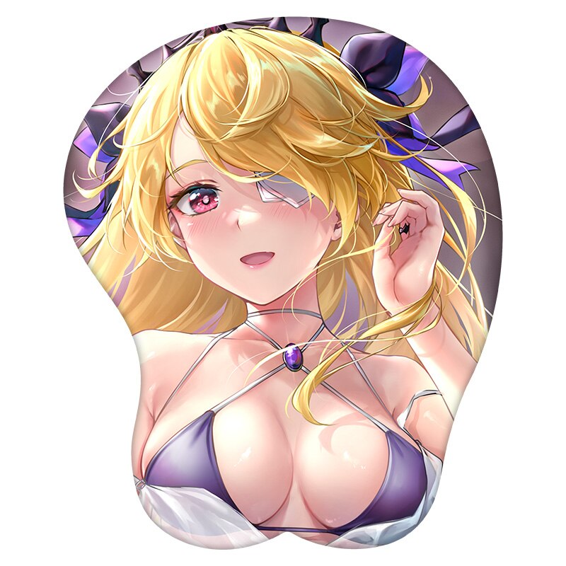 3D Mouse Pad Fischl Genshin Impact Anime Wrist Rest Silicone Sexy Creative Gaming Mousepad Mat