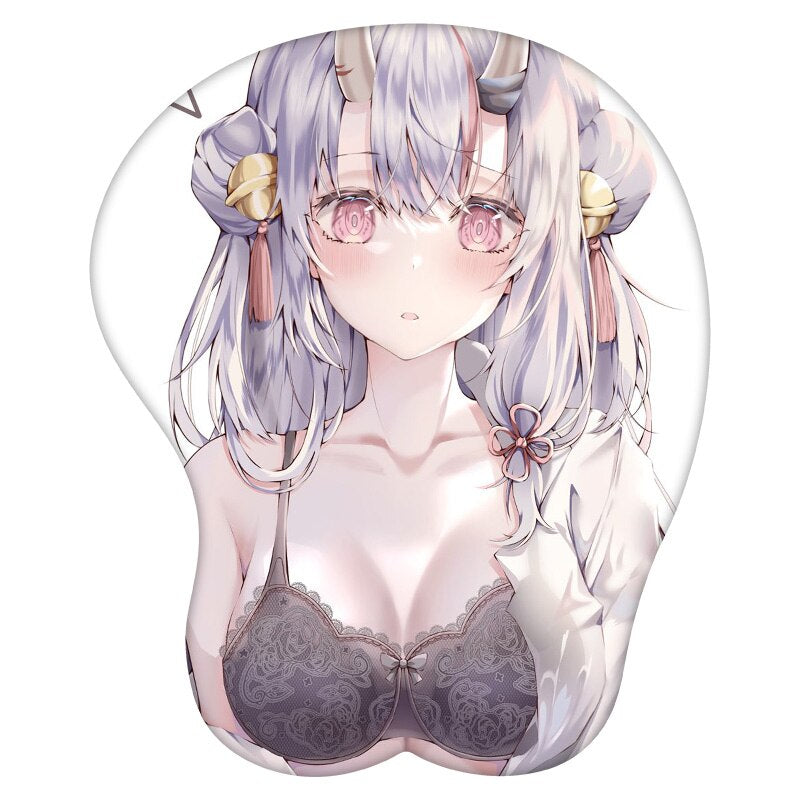 3D Mouse Pad Nakiri Ayame Hololive Anime Wrist Rest Silicone Sexy Creative Gaming Mousepad Mat