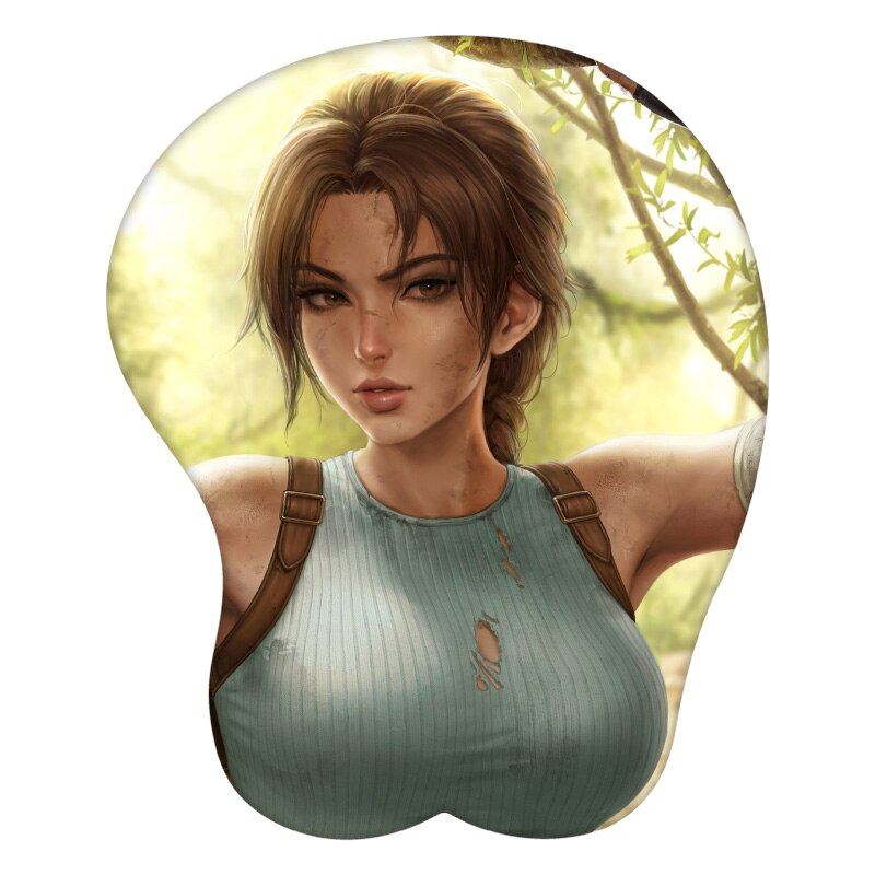 Lara Croft 3D Mouse Pad Anime Wrist Rest Silicone Creative Gaming Mousepad Mat