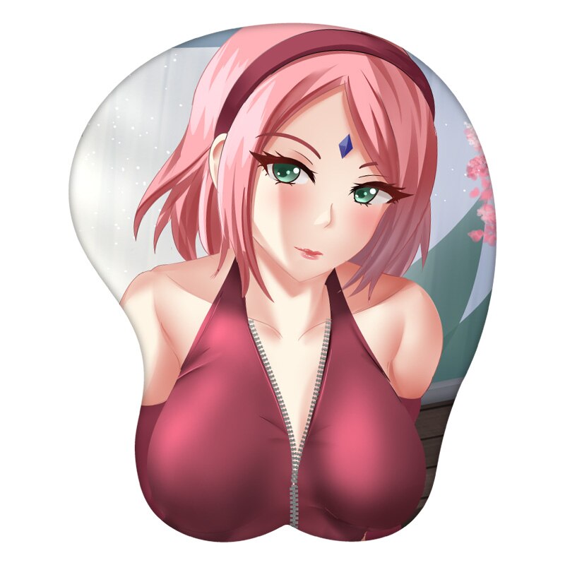 Anime 3D Mouse Pad Haruno Sakura Ninja Wrist Rest Silicone Sexy Creative Gaming Mousepad Mat