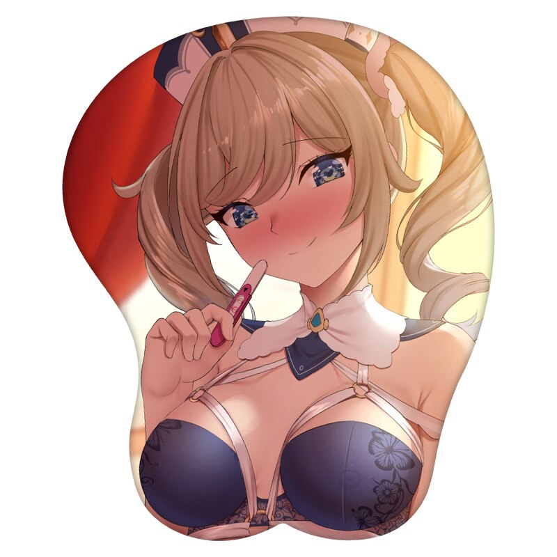 3D Mouse Pad Barbara Genshin Impact  Anime Wrist Rest Silicone Sexy Creative Gaming Mousepad Mat