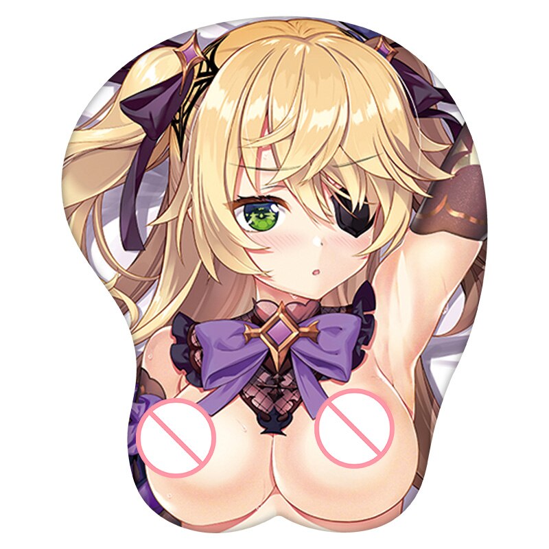 3D Mouse Pad Fischl Genshin Impact Anime Wrist Rest Silicone Sexy Creative Gaming Mousepad Mat