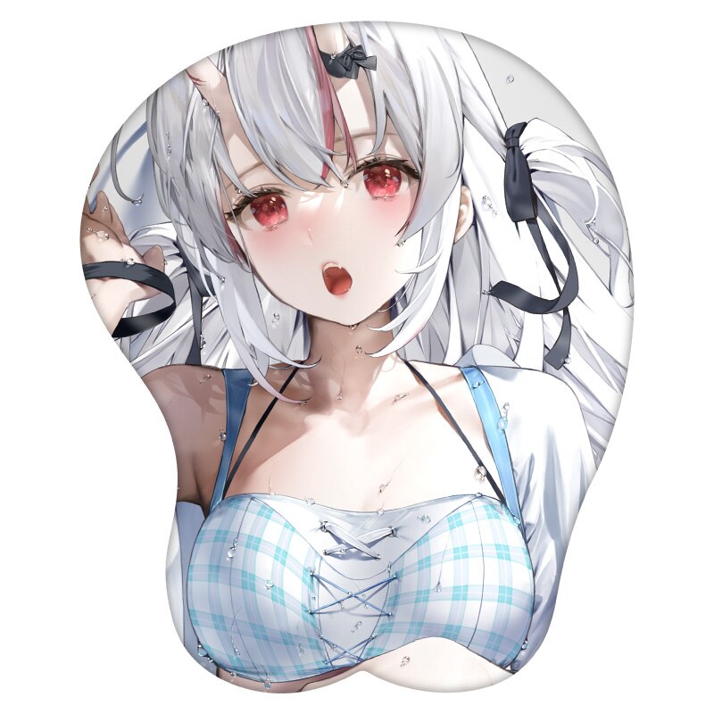 3D Mouse Pad Nakiri Ayame Hololive Anime Wrist Rest Silicone Sexy Creative Gaming Mousepad Mat