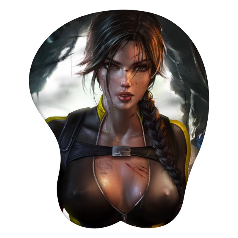 Lara Croft 3D Mouse Pad Anime Wrist Rest Silicone Creative Gaming Mousepad Mat