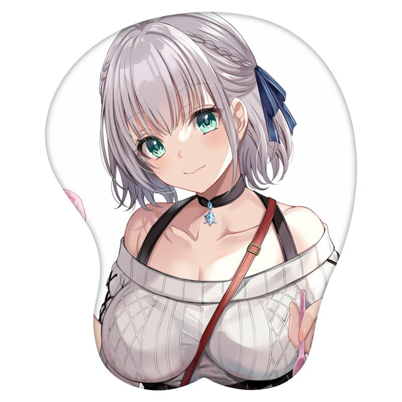 3D Mouse Pad Shirogane Noel Hololive Anime Wrist Rest Silicone Sexy Creative Gaming Mousepad Mat