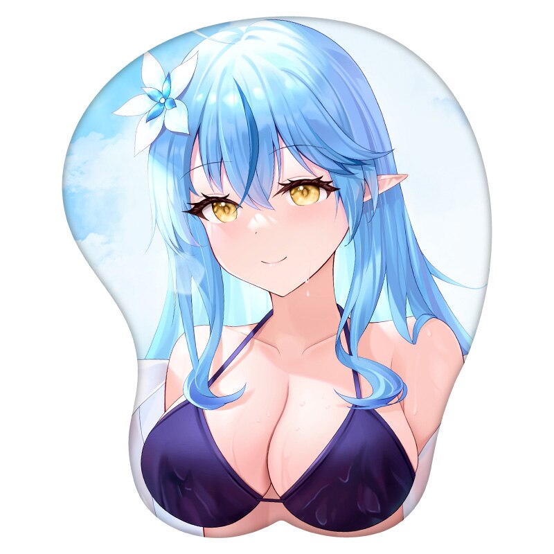 3D Mouse Pad Yukihana Lamy Hololive Anime Wrist Rest Silicone Sexy Creative Gaming Mousepad Mat