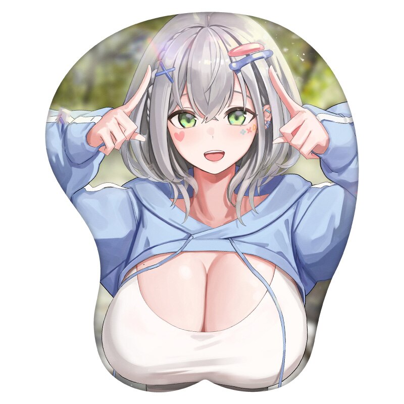 3D Mouse Pad Shirogane Noel Hololive Anime Wrist Rest Silicone Sexy Creative Gaming Mousepad Mat