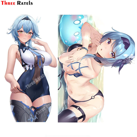 Three Ratels B157 Sexy Anime Girl Eula Of Genshin Impact Sticker For Car Styling Car Accessories Vinyl Material Waterproof Decal