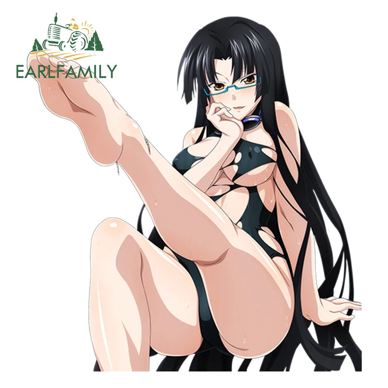 EARLFAMILY 13cm Funny Sexy Female Warrior Decal Anime NSFW Shidou Irina Render Anime JDM Waterproof Windshield Car Stickers