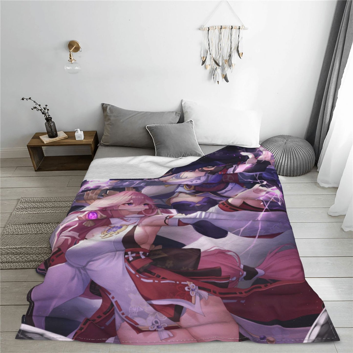 Genshin Impact Blanket H Anime Poster Blanket Sexy Nudity Women Poster Fleece Blanket Hentai Image Sexy Adult Hentai Manga Blank