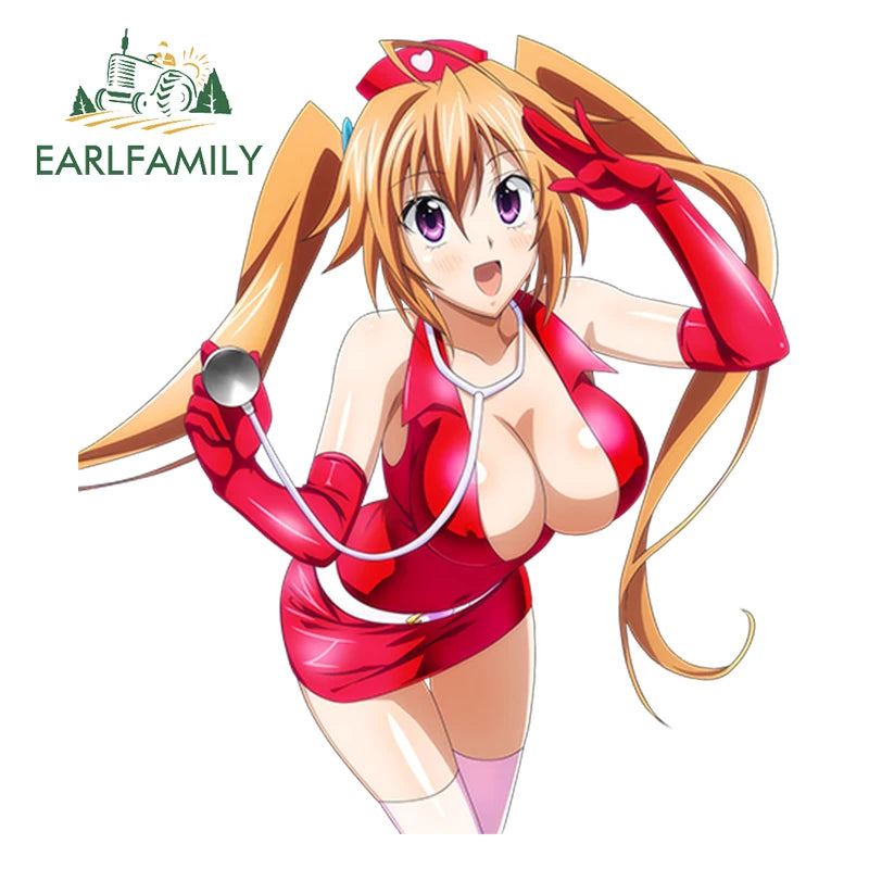 EARLFAMILY 13cm Funny Sexy Female Warrior Decal Anime NSFW Shidou Irina Render Anime JDM Waterproof Windshield Car Stickers