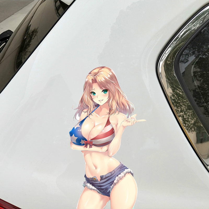 Personality Car Stickers Girl Und Panzer Kei Sexy Girl Anime Sticker for Window Motorcycle Decal Custom Printing Graphics PVC KK