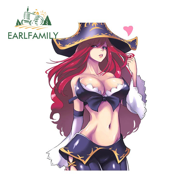 Hentai anime sticker 13cm x 8.9cm for Sexy Miss Fortune League of Legends Car Accessoires Stickers Vehicle Sunscreen Decal Laptop Decor