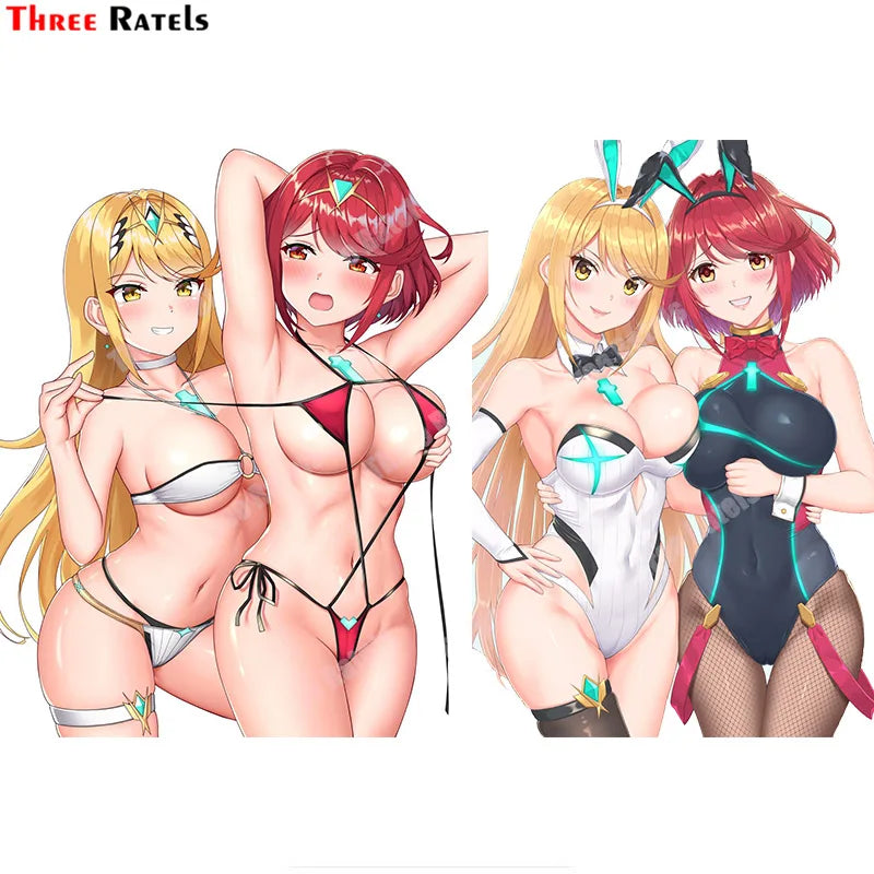 Three Ratels A735 Pyra Mythra Pyra And Mythra Xenoblade Chronicles Sexy Combination Girl Stcker For Room Wall Decor Decals