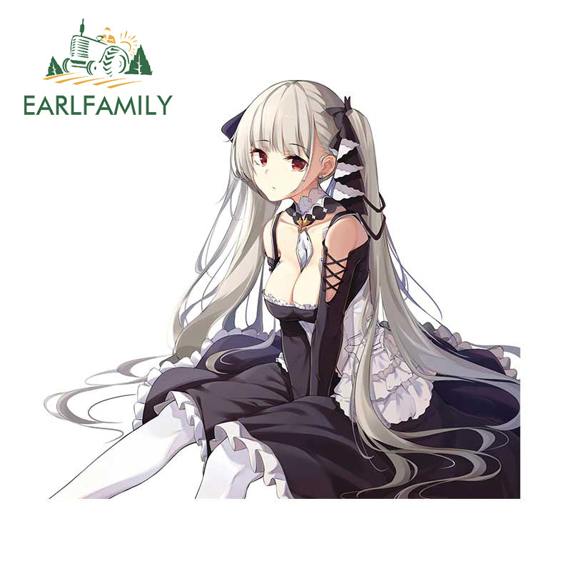 EARLFAMILY 13cm x 11.4cm Ceremonial Dress Formidable Car Stickers Creative Anime Big Chest Decal Waterproof Refrigerator Decor