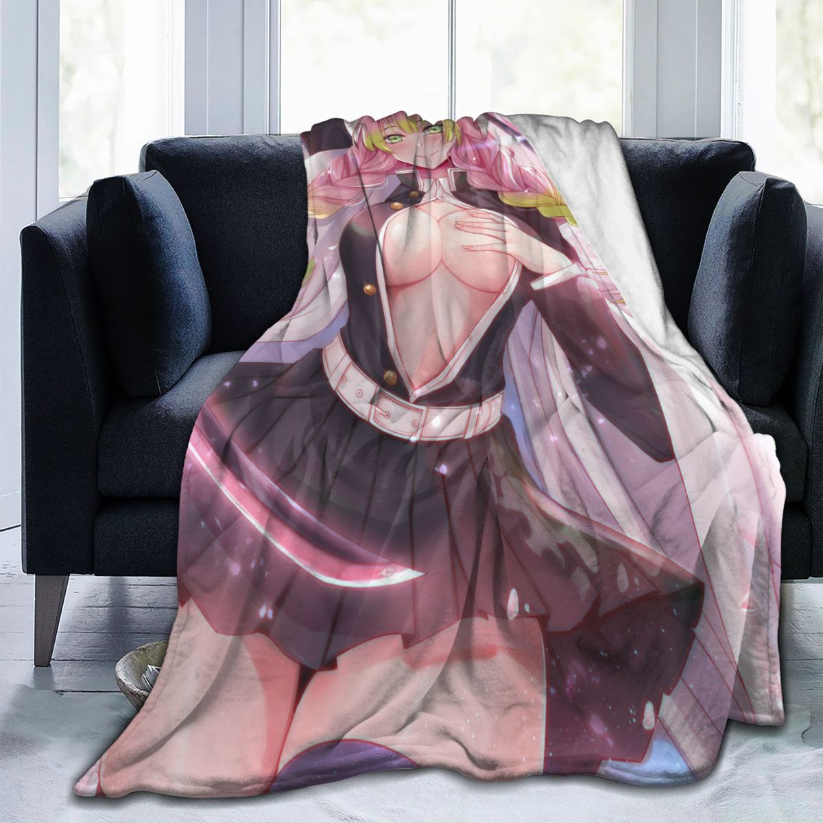 Demon Slayer Blanket Flannel Hentai Anime Stuff Breathable Super Soft Warm Throw Blankets for Bedding Travel Bedding Sexy Throws