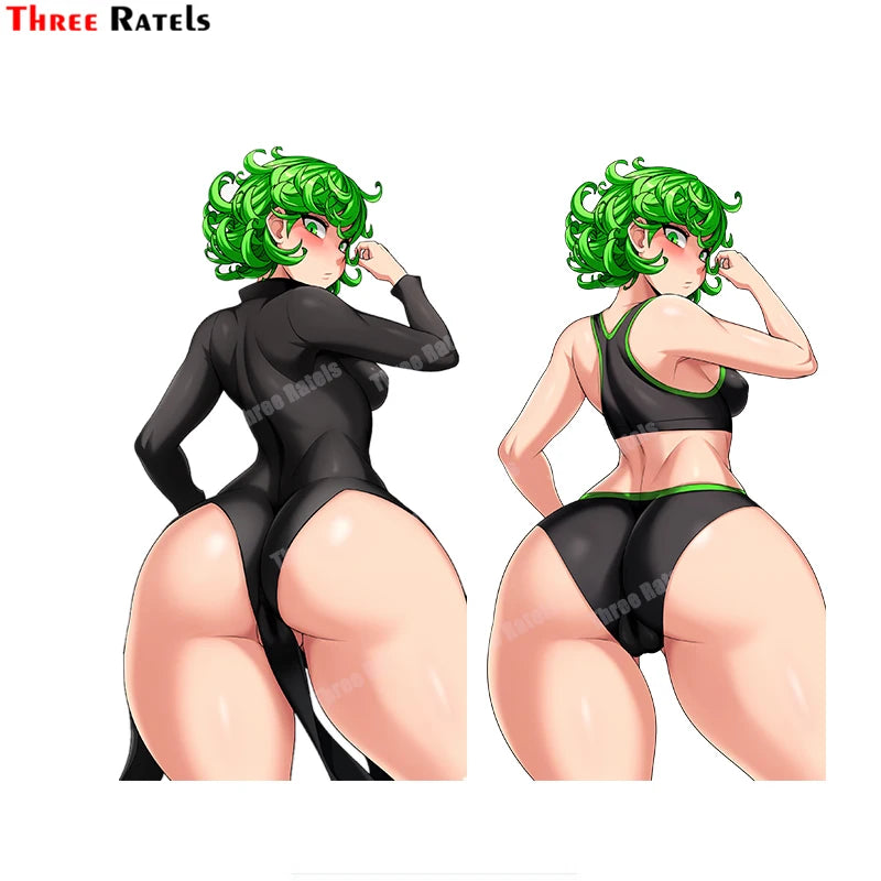 Three Ratels B608 Tatsumaki One Punch Man Stickers For Passat B6 Car Accessory Sexy Anime Gilr Waterproof Decals