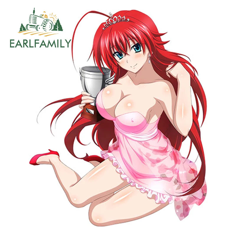 EARLFAMILY 13cm Sexy Uniform Girl Decal 3D Hentai Anime Waterproof Car Sticker Rias Gremory Vinyl Waterproof JDM Car Styling