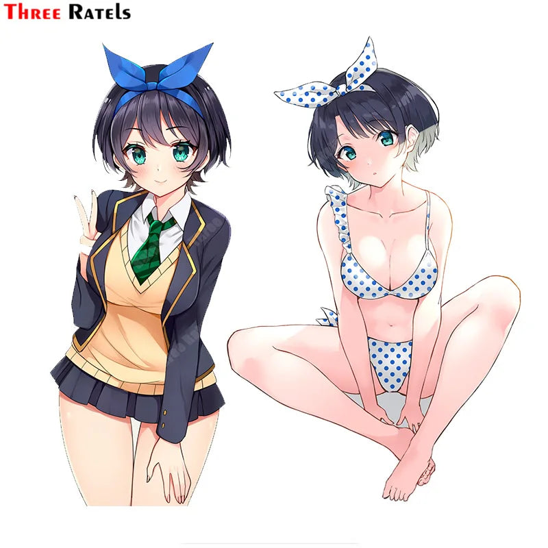 Three Ratels A660 Sarashina Ruka Kanojo Okarishimasu Sexy lingerie Girl Sticker For Toilet Mirror Car Body Waterproof Decoration