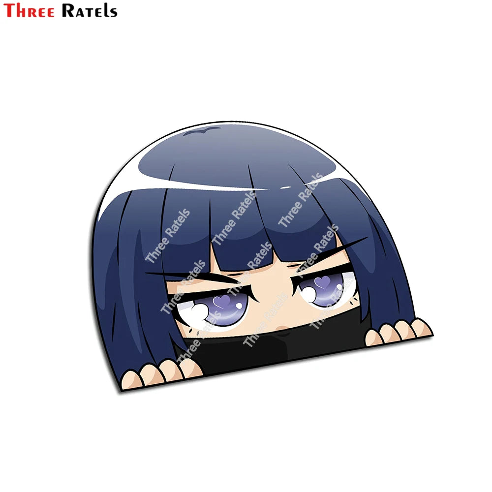 Three Ratels E494 Sexy Anime Girl BIKINI HINATA And HINATA PEEKER Stickers For Laptop Luggage Skateboard Decoration