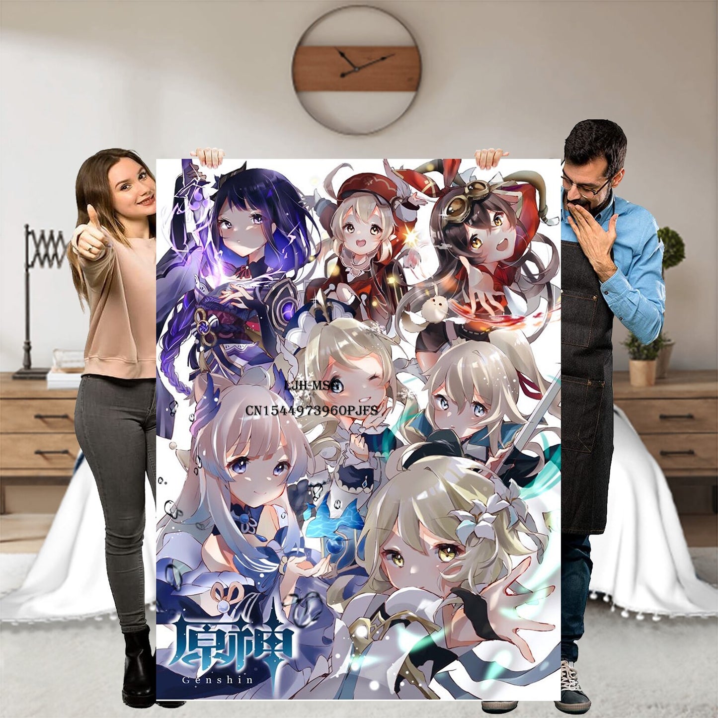 Genshin Impact Blanket Flannel  Anime Stuff Adult Doujin Sexy Art Poster Soft Throw Blankets Custom for Bedding Travel Throws