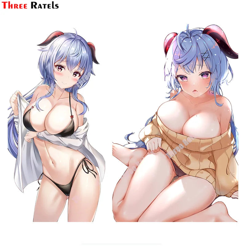 Three Ratels A817 Anime Sexy Girl Stickers Of Ganyu Genshin Impact For Car Styling Personalized Creative Scratch Decals