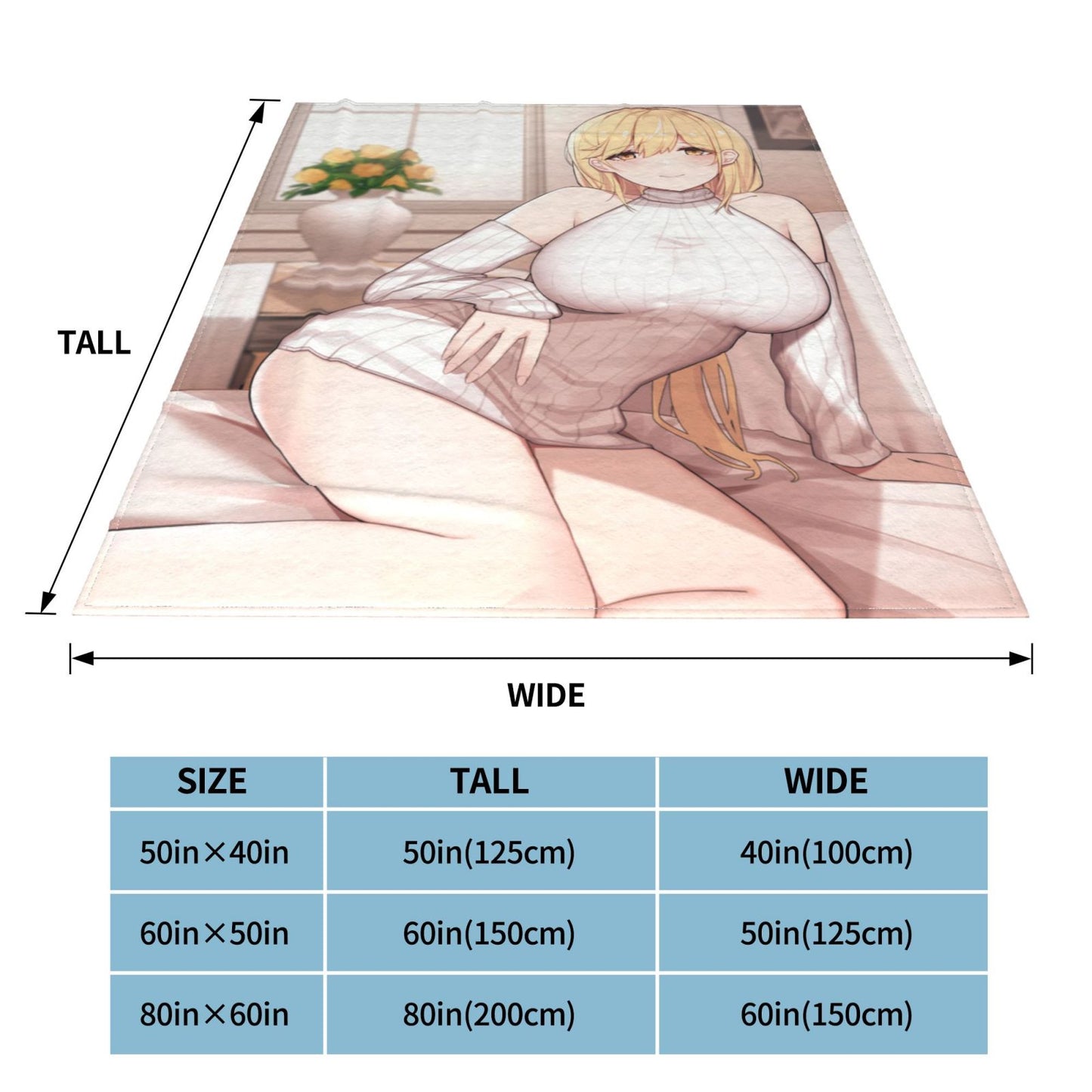 Hentai Anime Blanket Artist CG Comic Throw Adult Doujin Manga Sofa Blankets Sexy Doujinshi Digital Poster Flannel Fleece Throws