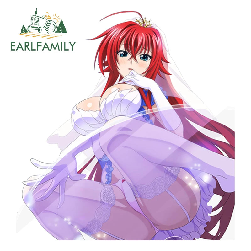 EARLFAMILY 13cm Sexy Uniform Girl Decal 3D Hentai Anime Waterproof Car Sticker Rias Gremory Vinyl Waterproof JDM Car Styling