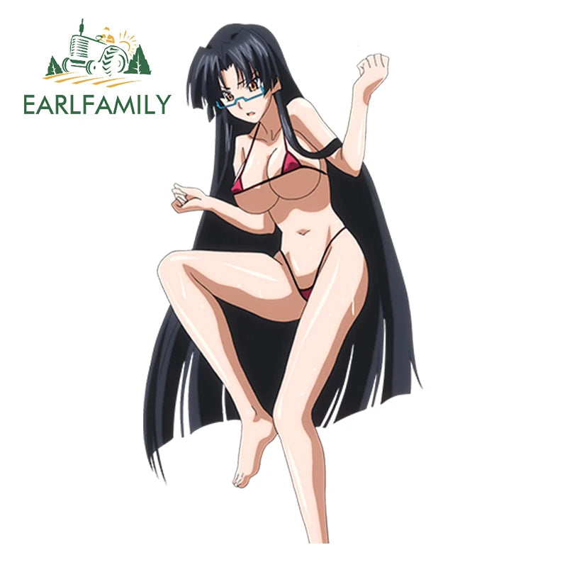 EARLFAMILY 13cm Funny Sexy Female Warrior Decal Anime NSFW Shidou Irina Render Anime JDM Waterproof Windshield Car Stickers