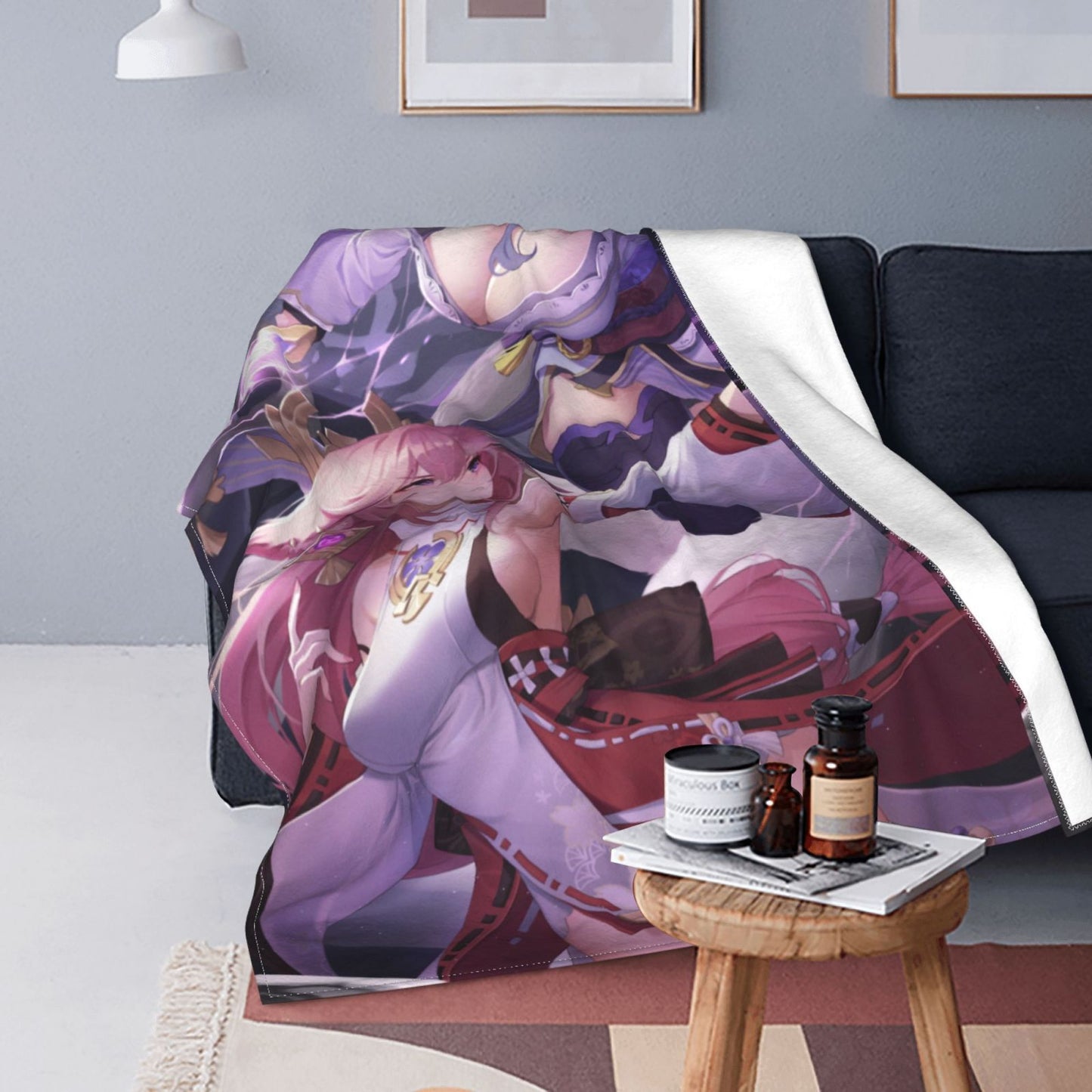 Genshin Impact Blanket H Anime Poster Blanket Sexy Nudity Women Poster Fleece Blanket Hentai Image Sexy Adult Hentai Manga Blank