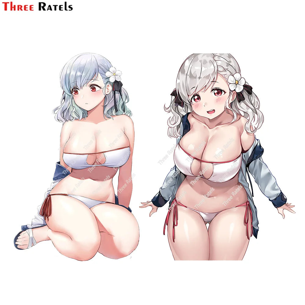 Three Ratels E387 Sexy Anime   Spas 12 Girls Frontline Stickers For Car Body Cover Deoration Personalized Vinyl Material Anime D