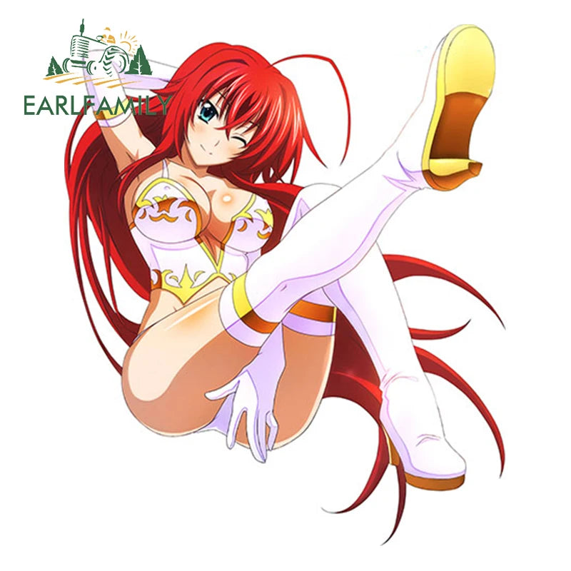 EARLFAMILY 13cm Sexy Uniform Girl Decal 3D Hentai Anime Waterproof Car Sticker Rias Gremory Vinyl Waterproof JDM Car Styling